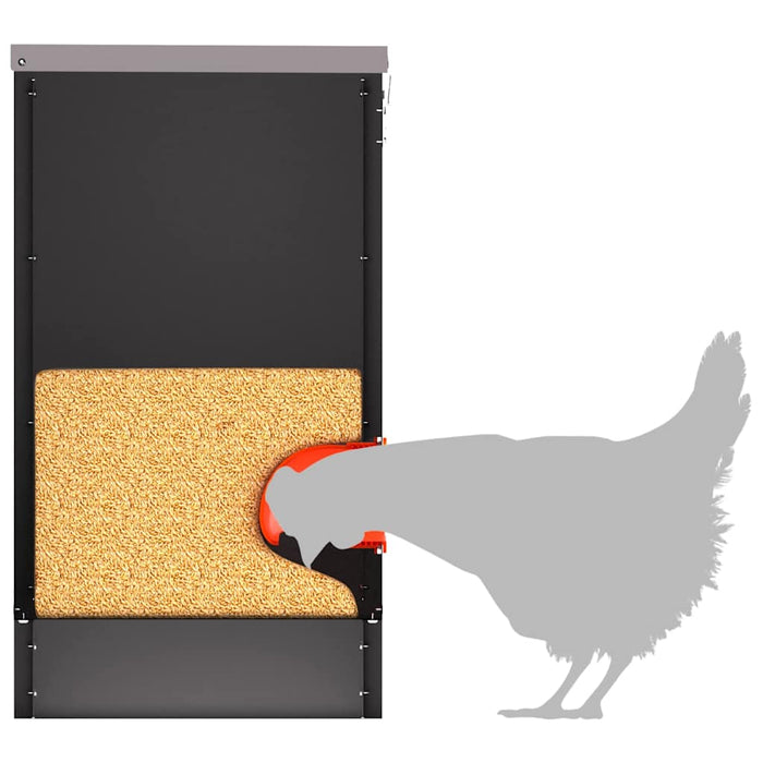 Feeder pentru pui Negru 60,5 x 29 x 51 cm Oțel Laminat la Rece - WALTI WALTI