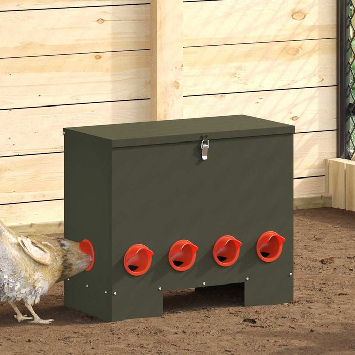 Feeder pentru pui Verde măsliniu 60,5 x 29 x 51 cm - WALTI WALTI