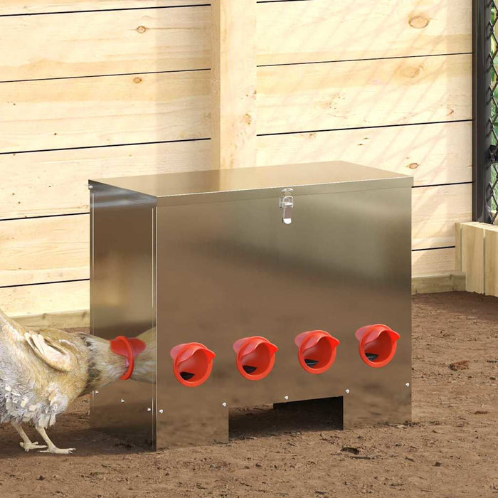 Feeder pentru pui Argintiu 60,5 x 29 x 51 cm Oțel Galvanizat - WALTI WALTI