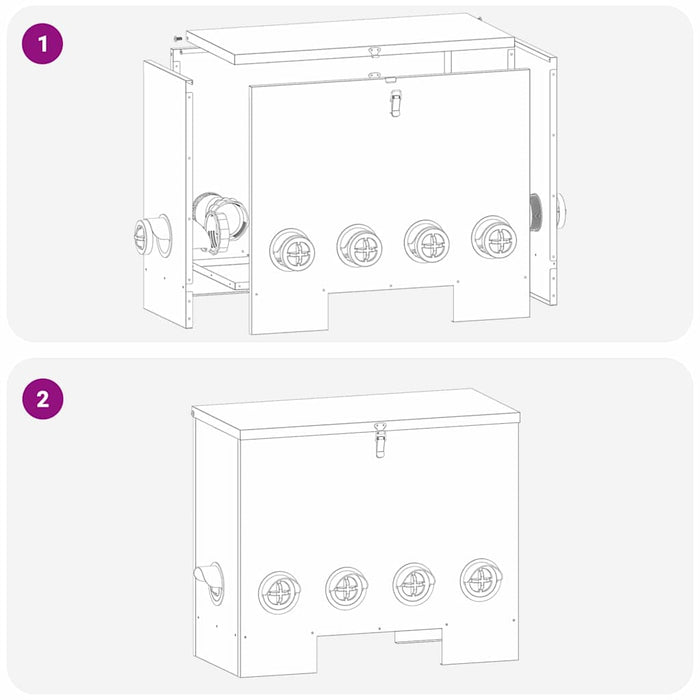Feeder pentru pui Negru 60,5 x 29 x 51 cm Oțel Laminat la Rece - WALTI WALTI