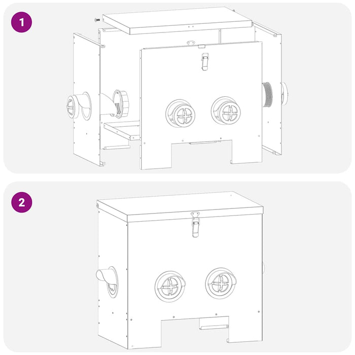 Feeder pentru pui Negru 40,5 x 25 x 38 cm Oțel Laminat la Rece - WALTI WALTI