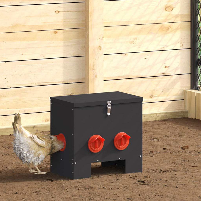 Feeder pentru pui Negru 40,5 x 25 x 38 cm Oțel Laminat la Rece - WALTI WALTI