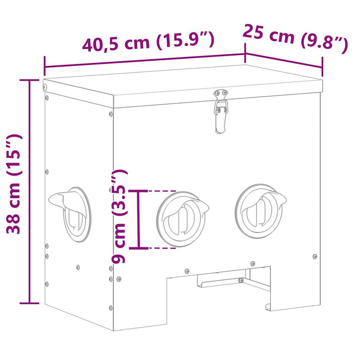 Feeder pentru pui Negru 40,5 x 25 x 38 cm Oțel Laminat la Rece - WALTI WALTI