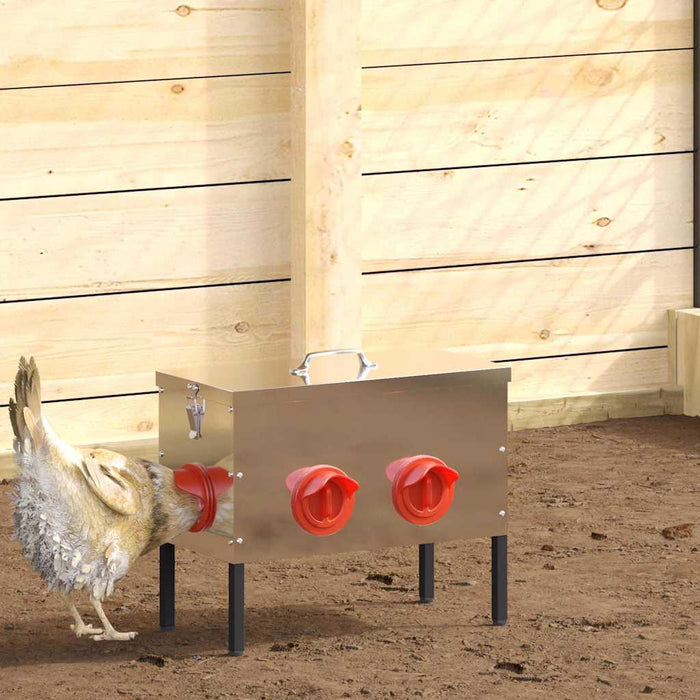 Feeder pentru pui Argintiu 41,5 x 20,5 x 33 cm Oțel Galvanizat WALTI