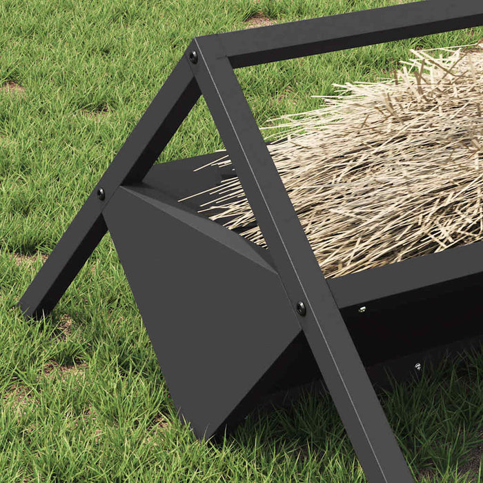 Jgheab pentru hrănirea animalelor Negru 111 x 76 x 38 cm - WALTI WALTI