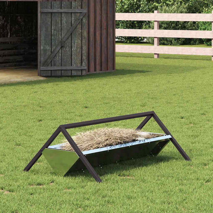 Jgheab pentru hrănirea animalelor Argintiu 111 x 76 x 38 cm - WALTI WALTI