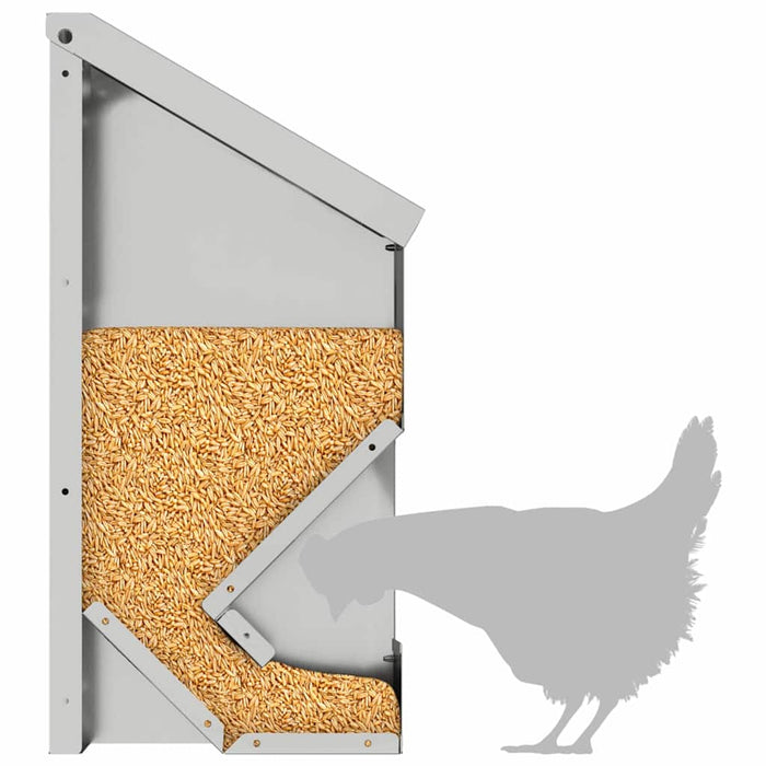 Feeder pentru pui Argintiu 21 x 16 x 33 cm Oțel Galvanizat - WALTI WALTI
