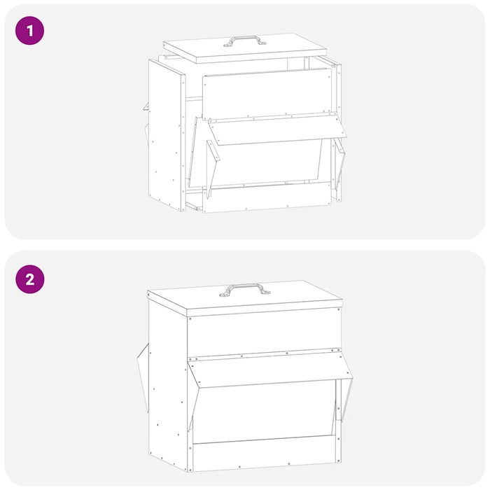 Feeder pentru pui Negru 40,5 x 45 x 41 cm Oțel Laminat la Rece - WALTI WALTI