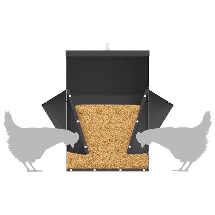 Feeder pentru pui Negru 40,5 x 45 x 41 cm Oțel Laminat la Rece - WALTI WALTI