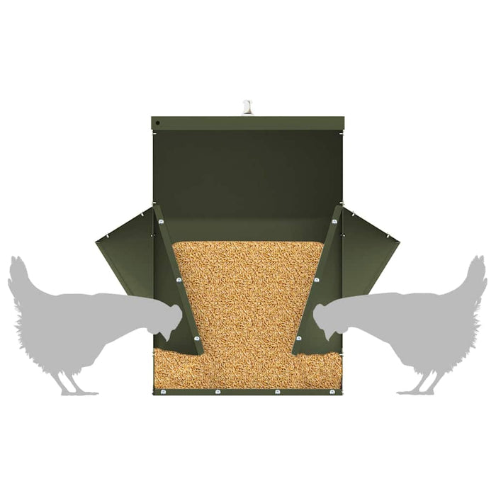 Feeder pentru pui Verde măsliniu 40,5 x 45 x 41 cm - WALTI WALTI