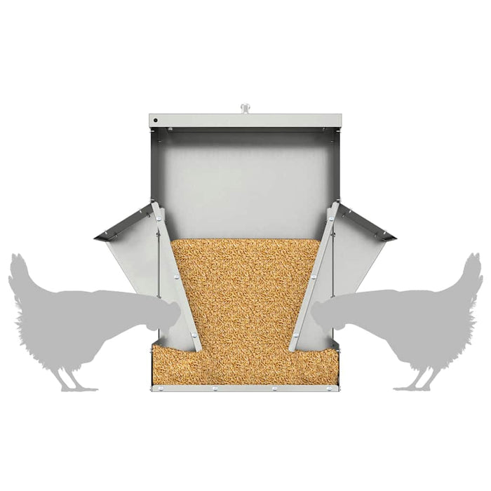 Feeder pentru pui Argintiu 40,5 x 45 x 41 cm Oțel Galvanizat - WALTI WALTI