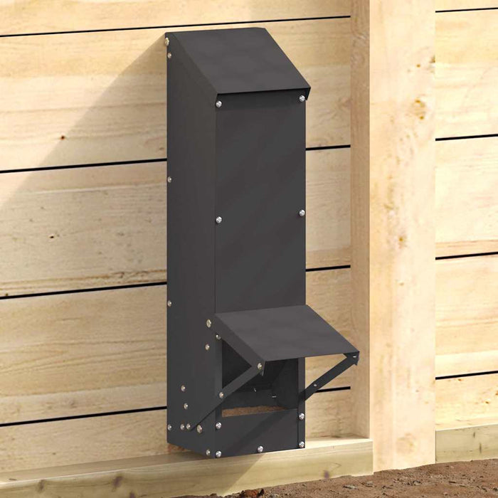 Feeder pentru pui Negru 13 x 12 x 51 cm Oțel Laminat la Rece - WALTI WALTI