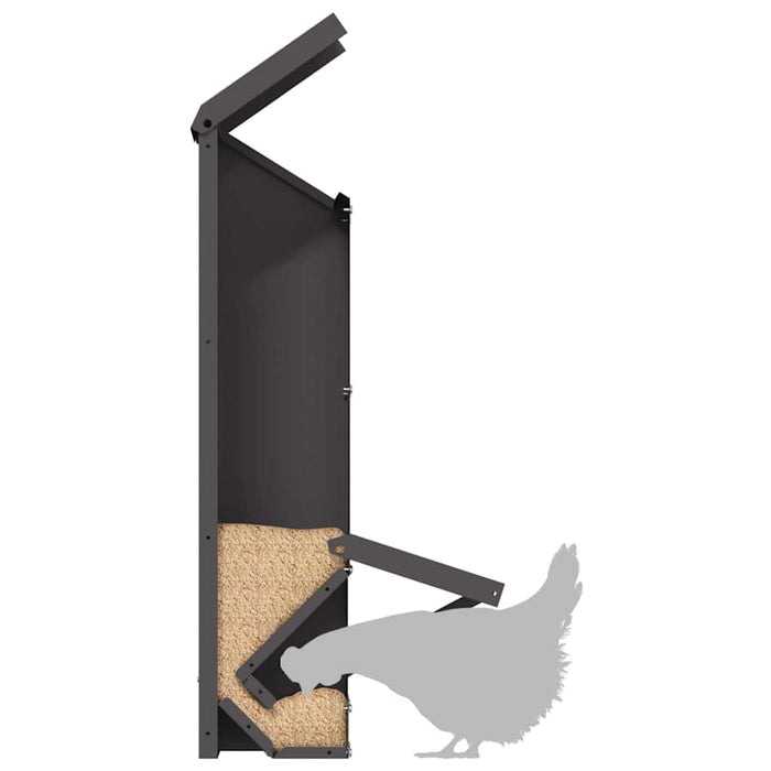 Feeder pentru pui Negru 13 x 12 x 51 cm Oțel Laminat la Rece - WALTI WALTI