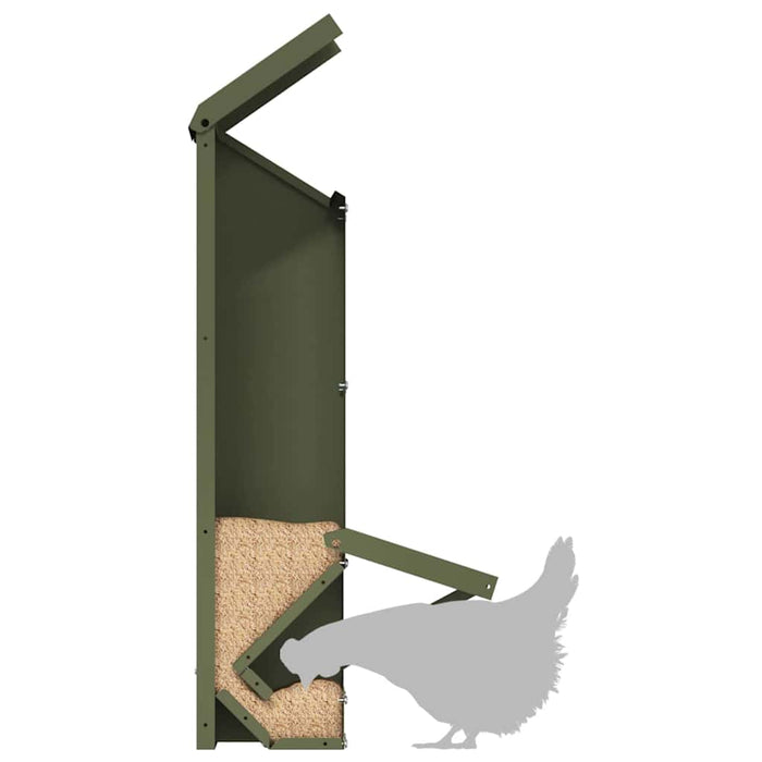 Feeder pentru pui Verde măsliniu 13 x 12 x 51 cm - WALTI WALTI