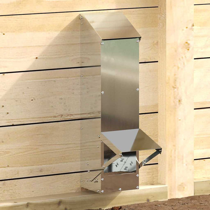 Feeder pentru pui Argintiu 13 x 12 x 51 cm Oțel Galvanizat - WALTI WALTI