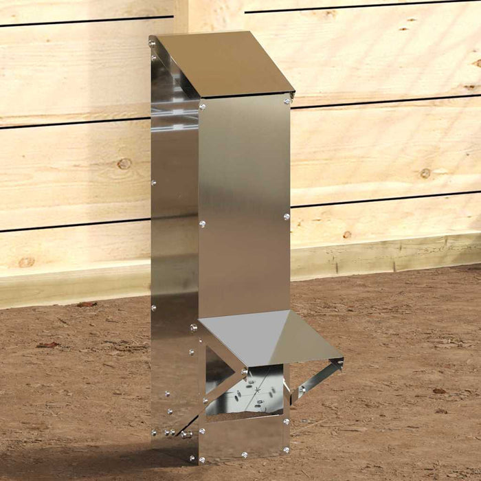 Feeder pentru pui Argintiu 13 x 12 x 51 cm Oțel Galvanizat - WALTI WALTI