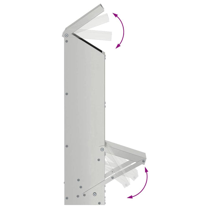 Feeder pentru pui Argintiu 13 x 12 x 51 cm Oțel Galvanizat - WALTI WALTI