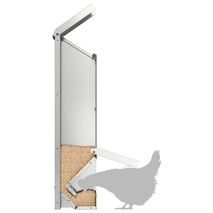 Feeder pentru pui Argintiu 13 x 12 x 51 cm Oțel Galvanizat - WALTI WALTI