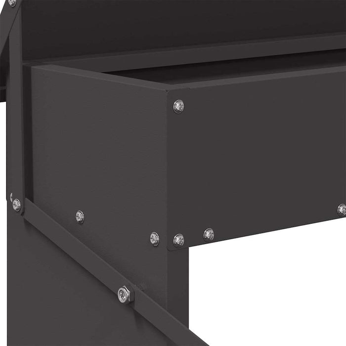 Hrănitor cu pedale pentru pui Negru 48,5 x 39,5 x 19 cm - WALTI WALTI