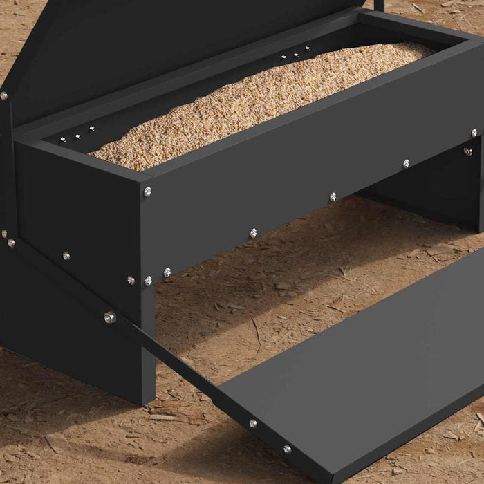 Hrănitor cu pedale pentru pui Negru 48,5 x 39,5 x 19 cm - WALTI WALTI