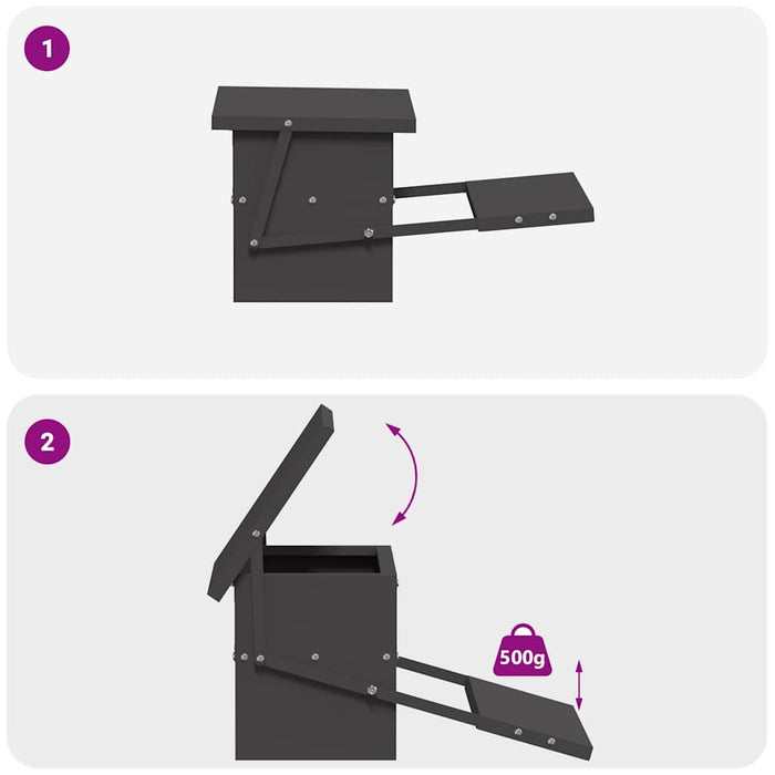 Hrănitor cu pedale pentru pui Negru 48,5 x 39,5 x 19 cm - WALTI WALTI