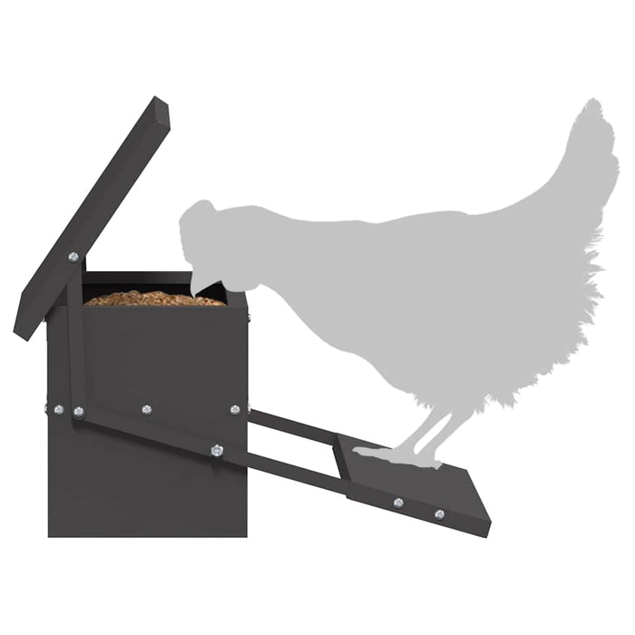 Hrănitor cu pedale pentru pui Negru 48,5 x 39,5 x 19 cm - WALTI WALTI