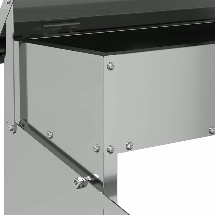 Hrănitor cu pedale pentru pui Argintiu 48,5 x 39,5 x 19 cm - WALTI WALTI