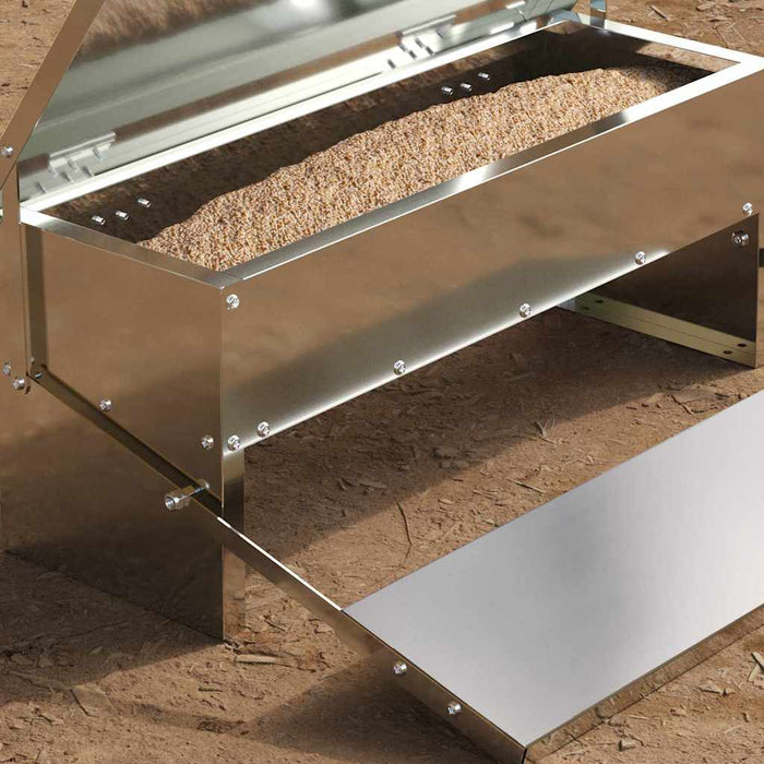 Hrănitor cu pedale pentru pui Argintiu 48,5 x 39,5 x 19 cm - WALTI WALTI