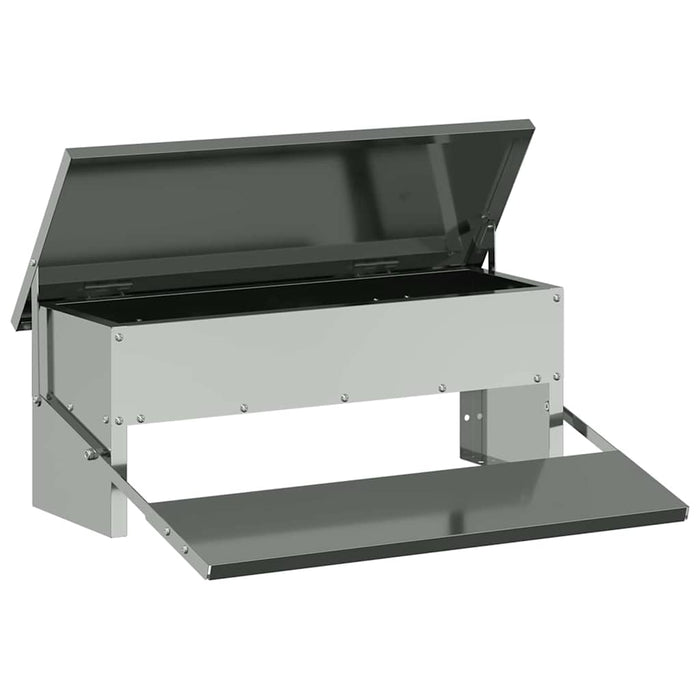 Hrănitor cu pedale pentru pui Argintiu 48,5 x 39,5 x 19 cm - WALTI WALTI