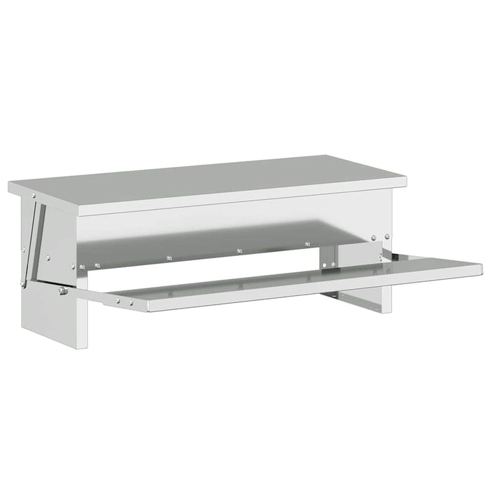 Hrănitor cu pedale pentru pui Argintiu 48,5 x 39,5 x 19 cm - WALTI WALTI