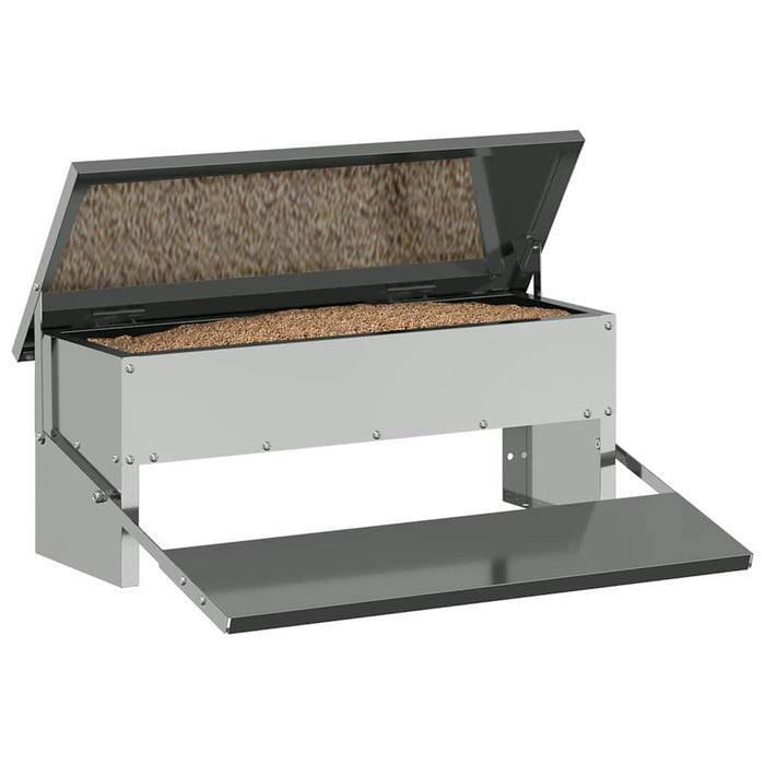 Hrănitor cu pedale pentru pui Argintiu 48,5 x 39,5 x 19 cm - WALTI WALTI