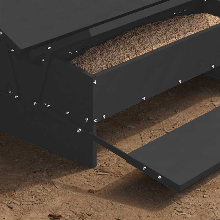 Hrănitor cu pedale pentru pui Negru 75 x 53 x 20,5 cm - WALTI WALTI