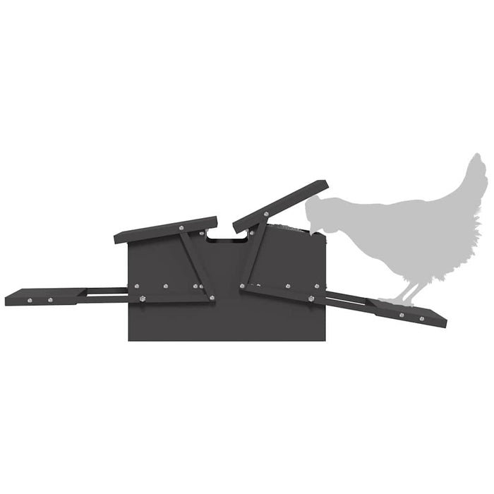 Hrănitor cu pedale pentru pui Negru 75 x 53 x 20,5 cm - WALTI WALTI