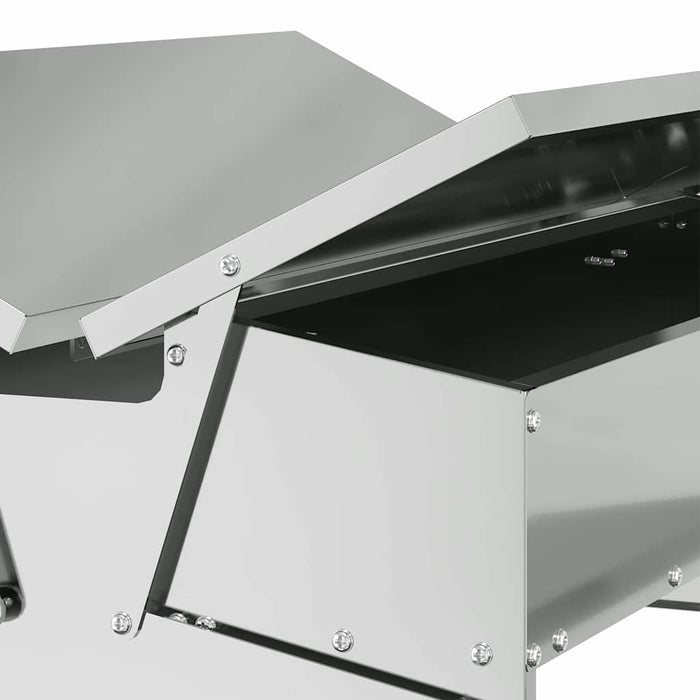 Hrănitor cu pedale pentru pui Argintiu 75 x 53 x 20,5 cm - WALTI WALTI