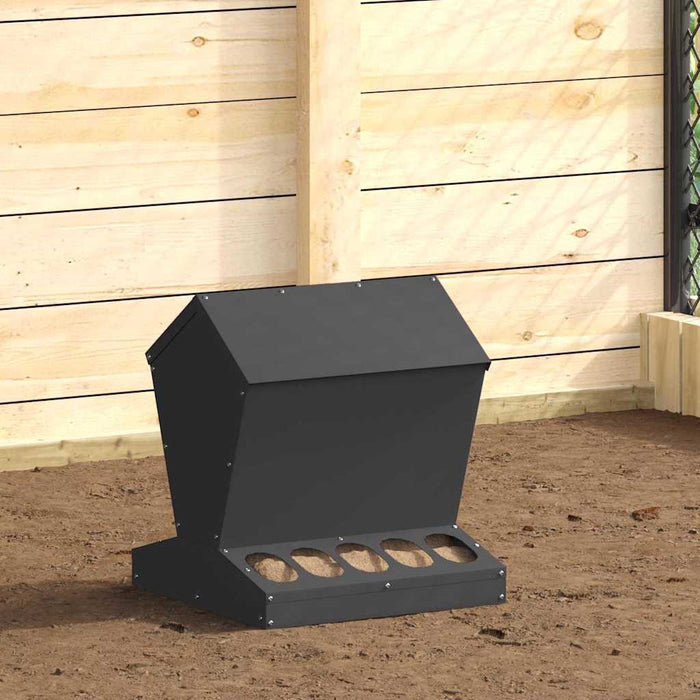Feeder pentru pui Negru 40 x 40 x 45 cm Oțel Laminat la Rece - WALTI WALTI