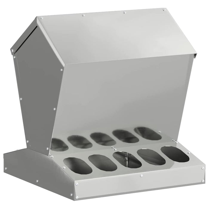 Feeder pentru pui Argintiu 40 x 40 x 45 cm Oțel Galvanizat - WALTI WALTI