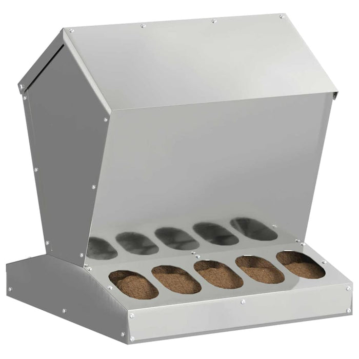 Feeder pentru pui Argintiu 40 x 40 x 45 cm Oțel Galvanizat - WALTI WALTI