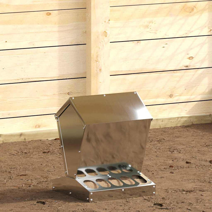 Feeder pentru pui Argintiu 30 x 30 x 39 cm Oțel Galvanizat - WALTI WALTI