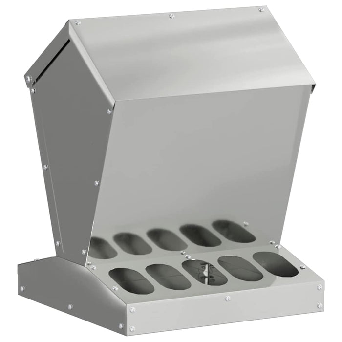 Feeder pentru pui Argintiu 30 x 30 x 39 cm Oțel Galvanizat - WALTI WALTI