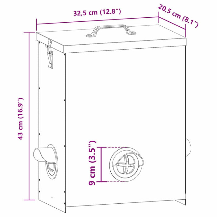 Feeder pentru pui Verde măsliniu 32,5 x 20,5 x 43 cm - WALTI WALTI