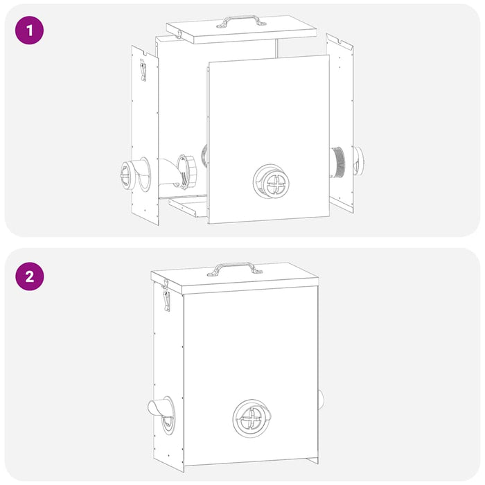 Feeder pentru pui Argintiu 32,5 x 20,5 x 43 cm Oțel Galvanizat - WALTI WALTI