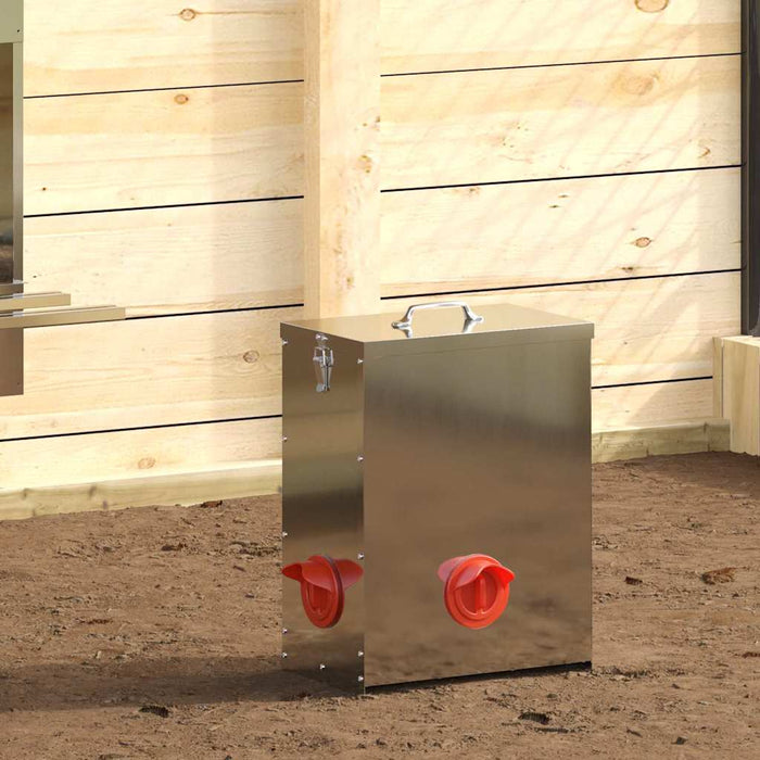 Feeder pentru pui Argintiu 32,5 x 20,5 x 43 cm Oțel Galvanizat - WALTI WALTI
