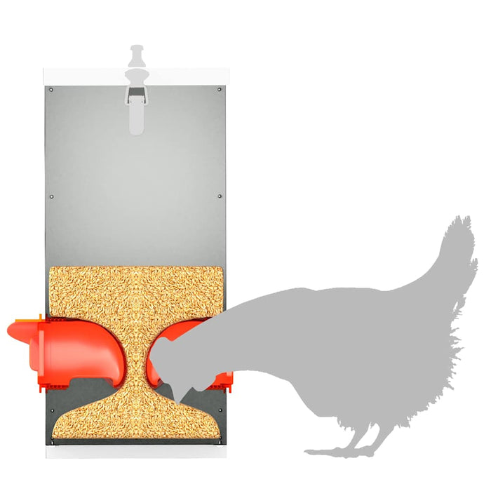 Feeder pentru pui Argintiu 32,5 x 20,5 x 43 cm Oțel Galvanizat - WALTI WALTI