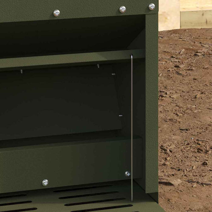 Hrănitor cu pedale pentru pui Verde măsliniu 25 x 42 x 40 cm - WALTI WALTI
