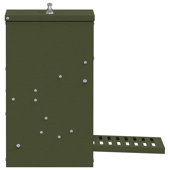 Hrănitor cu pedale pentru pui Verde măsliniu 25 x 42 x 40 cm - WALTI WALTI