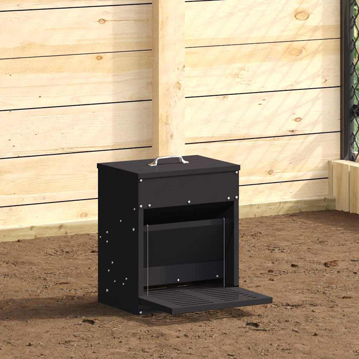 Hrănitor cu pedale pentru pui Negru 33 x 42 x 40 cm - WALTI WALTI