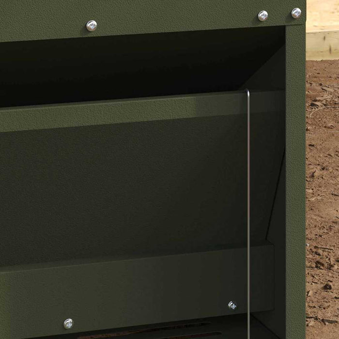Hrănitor cu pedale pentru pui Verde măsliniu 33 x 42 x 40 cm - WALTI WALTI