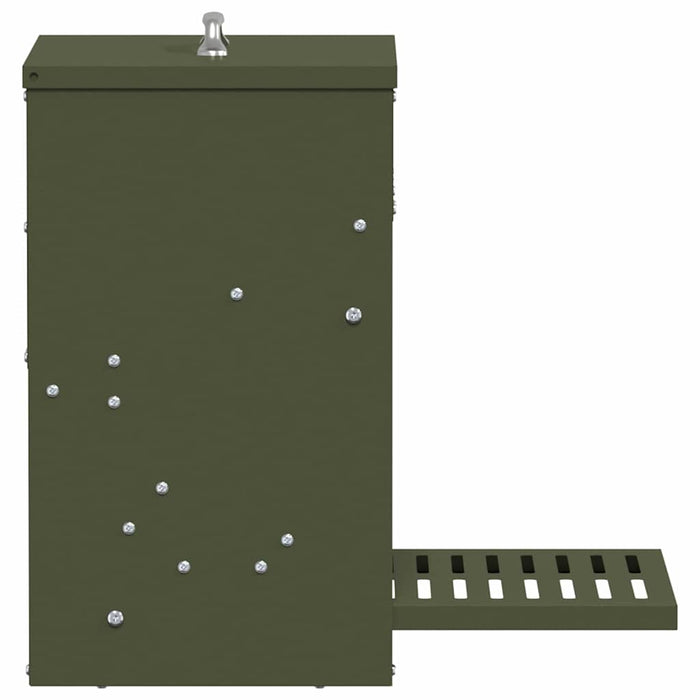 Hrănitor cu pedale pentru pui Verde măsliniu 33 x 42 x 40 cm - WALTI WALTI