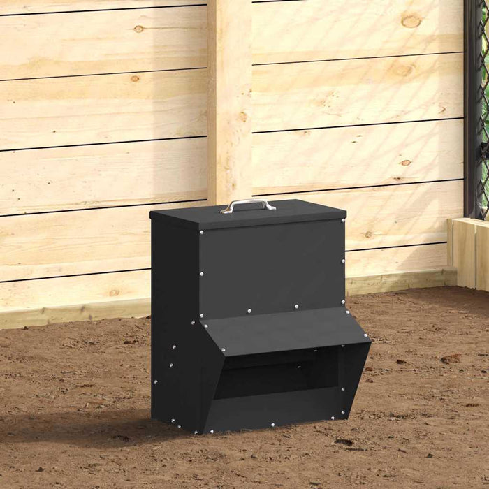 Feeder pentru pui Negru 20 x 25 x 35 cm Oțel Laminat la Rece - WALTI WALTI