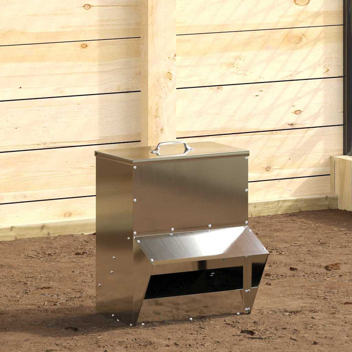 Feeder pentru pui Argintiu 20 x 25 x 35 cm Oțel Galvanizat - WALTI WALTI